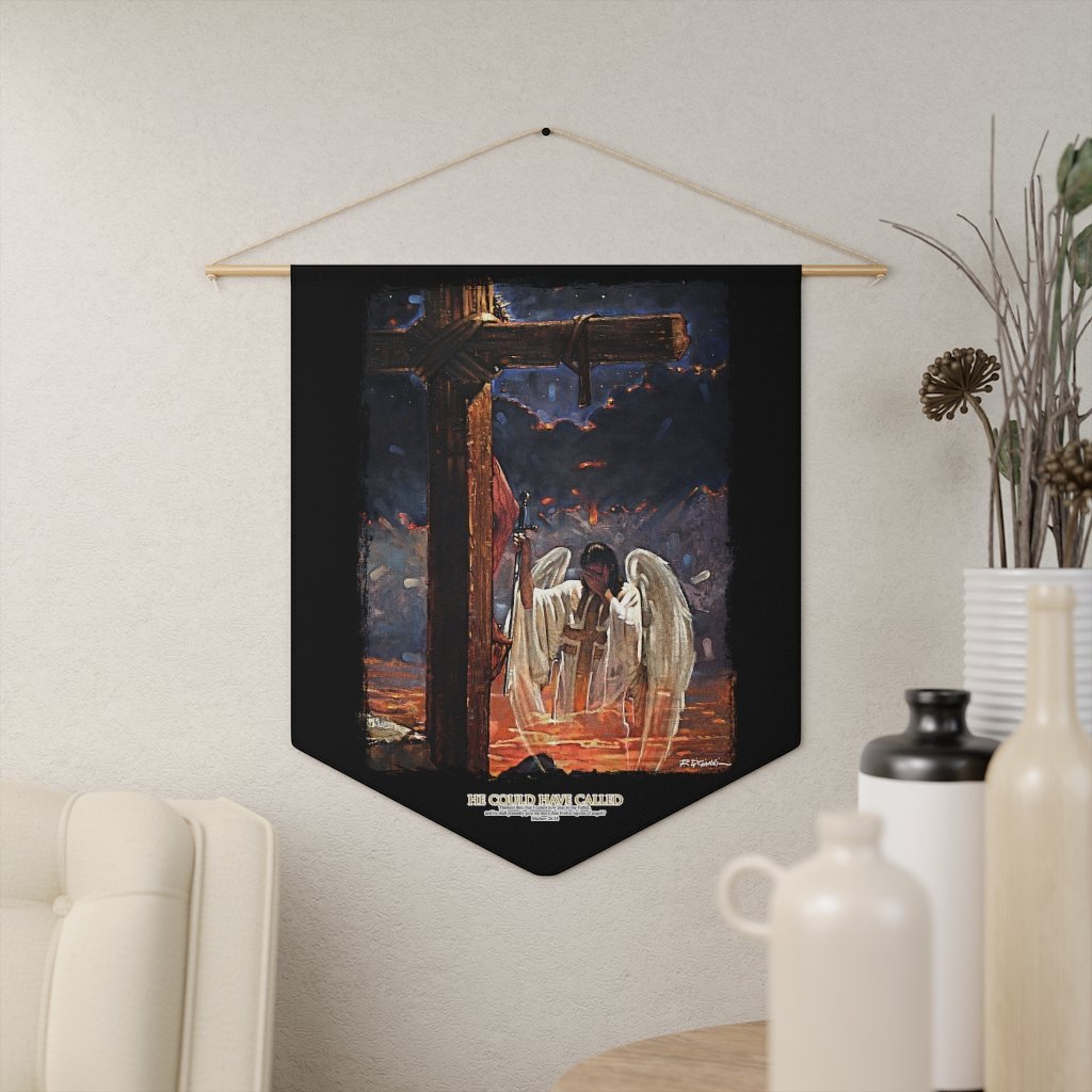 He Could Have Called by Ron DiCianni - Indoor Pennant (Rough Edge Version) - Image 3